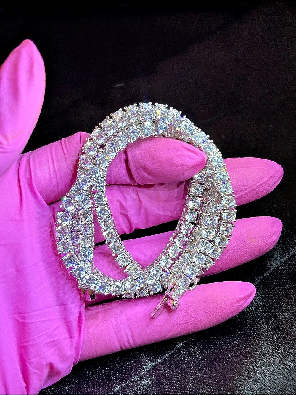4.4mm Silver Filled AAAAA CZ Tennis Chain 20in - Picture 6 of 10